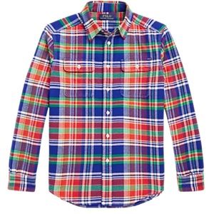 Polo Ralph Lauren Boys Plaid Performance Flannel Work-shirt Voyager